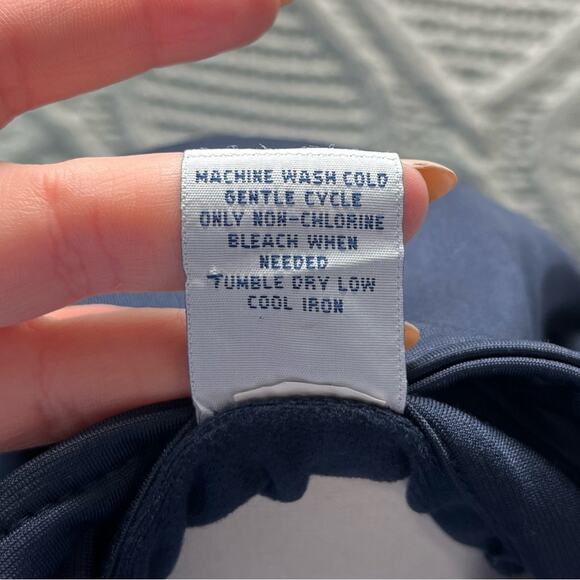 OLD NAVY | Navy Blue Raglan Long Sleeve Zip-Up 2 Striped Details Sweatshirt - Picture 10 of 10